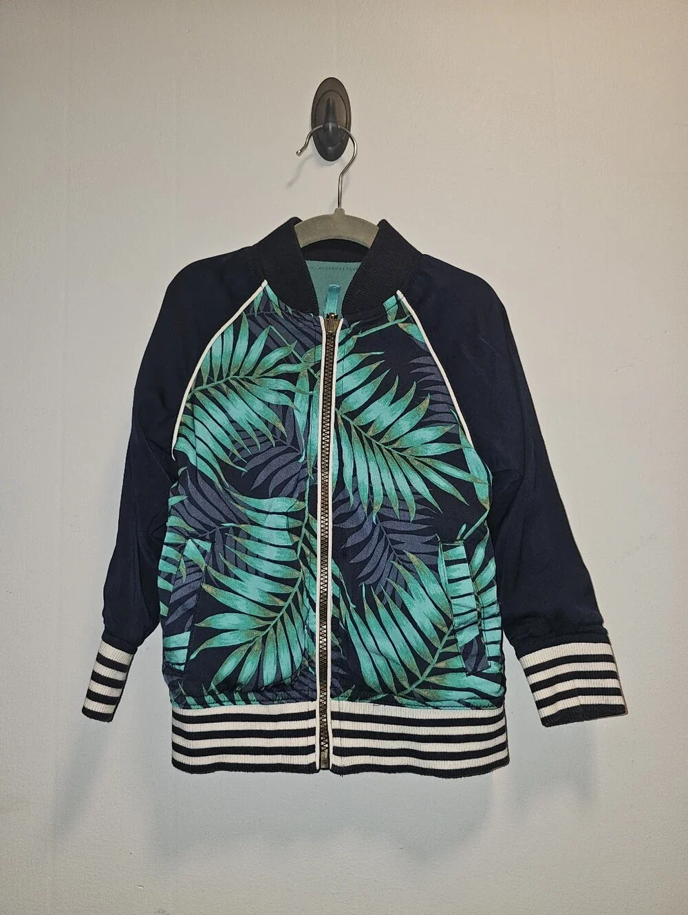 EUC | 3T | OshKosh | Teal Navy Reversible Hawaii Tropical Bomber Jacket